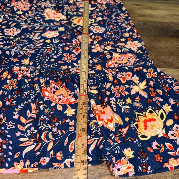 Planet Gold Plus Navy Floral Babydoll Dress - Picture 3 of 4